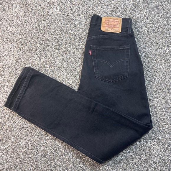 Levi's Denim - Vintage Levi's 501 Original Women's 28x30 Black Jeans Straight Leg Mexico Made